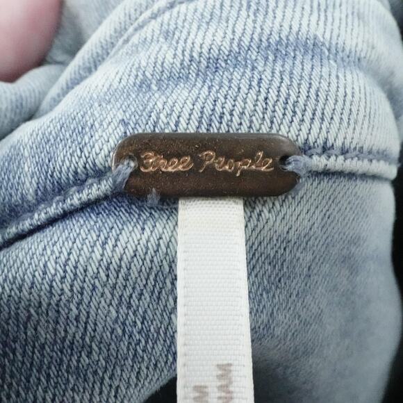 Free People Dress Womens 6 Blue Amber Denim Stretchy Western Boho Casual - Picture 3 of 16